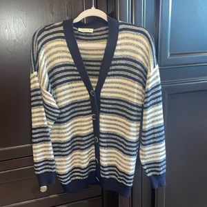 Vintage St John Cardigan Sweater Striped Size S/M